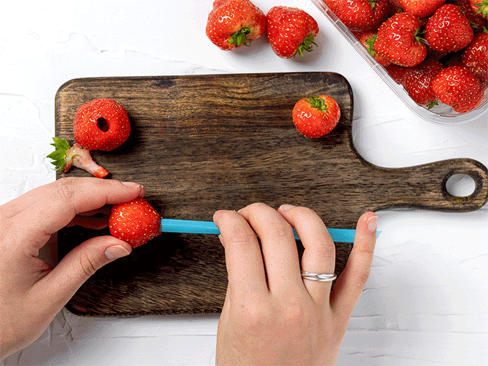 How to Stem Strawberries with Straw