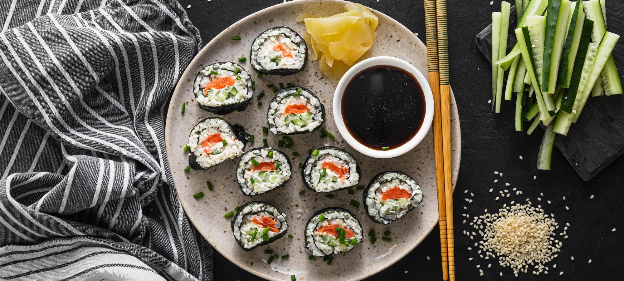 Keto philly sushi roll